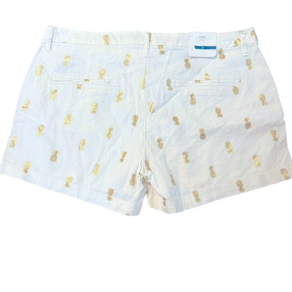 🌹NWT:OLD NAVY GOLD PINEAPPLE CUFFED SHORTS - Picture 3 of 8